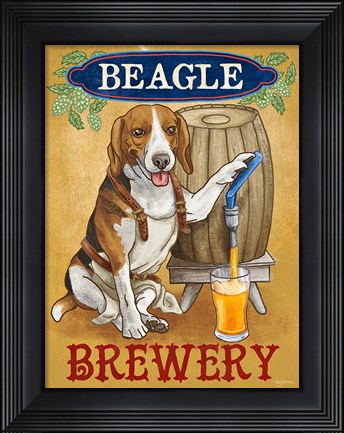 Framed Beer Dogs IV Print