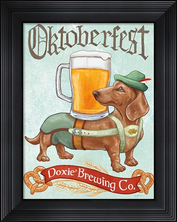 Framed Beer Dogs III Print