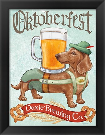 Framed Beer Dogs III Print