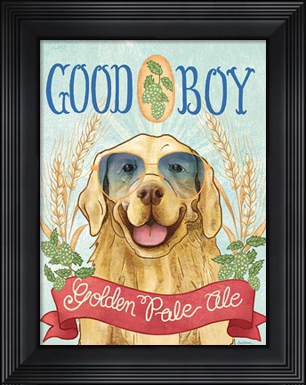 Framed Beer Dogs II Print