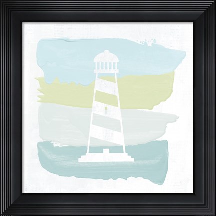Framed Seaside Swatch Lighthouse Print