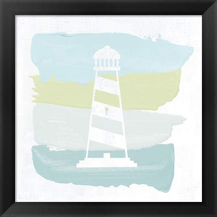 Framed Seaside Swatch Lighthouse Print