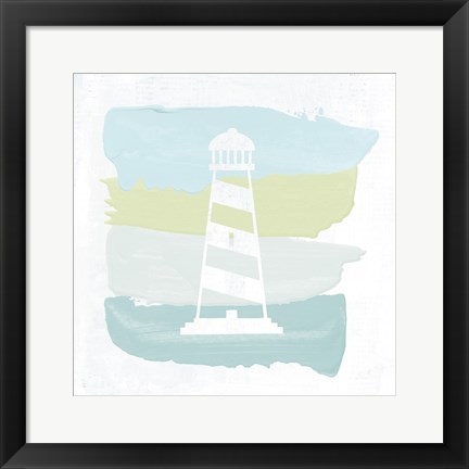 Framed Seaside Swatch Lighthouse Print