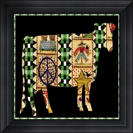 Framed Folk At Country Peace Cow Print