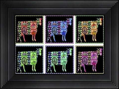 Framed Folk At Country Peace Cows Print