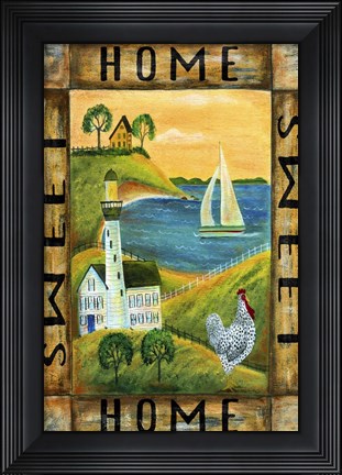 Framed Home Sweet Home Seaside Flag Print