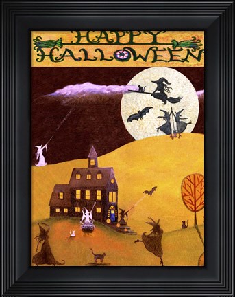 Framed White Witch Halloween Dance Print