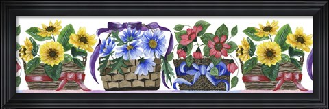 Framed Baskets Of Posies Print