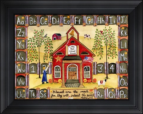 Framed Little Red School House Print