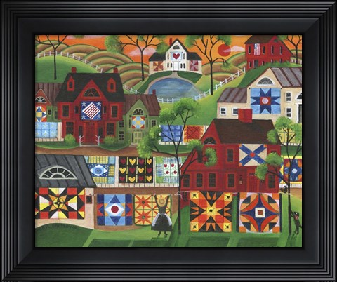 Framed Mama&#39;s Colorful Quilts Print