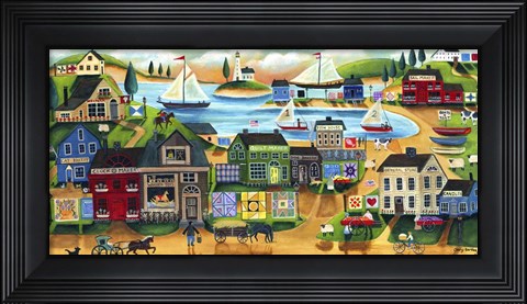 Framed Old Village Yesteryear Print
