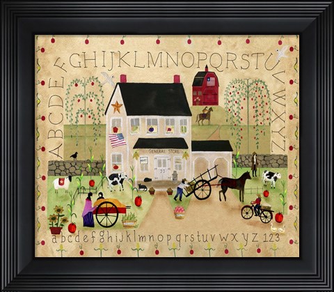 Framed American General Store Sampler Print