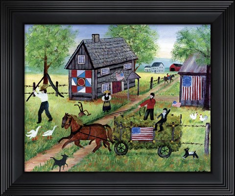 Framed American Hay Ride Print