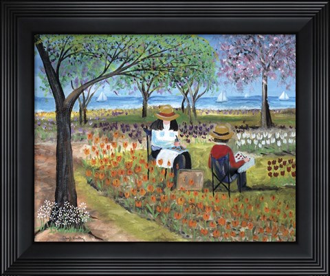 Framed Artist By The Sea Print