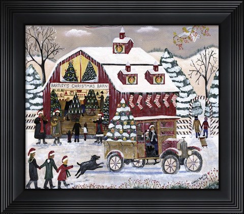 Framed Bartleys Christmas Barn Print