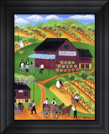 Framed Beaujolais Vineyard Print