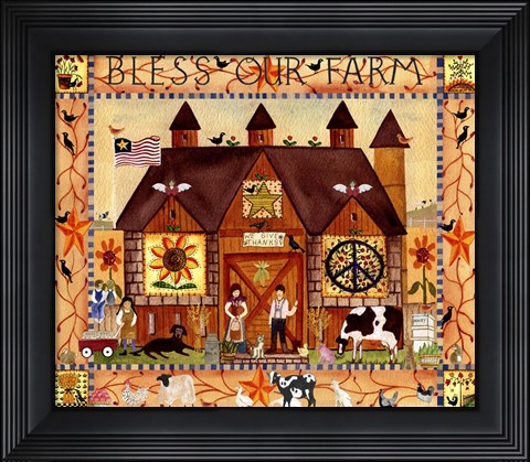 Framed Bless Our Farm Print