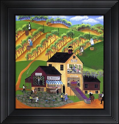 Framed Les Brasserie Vineyard Print