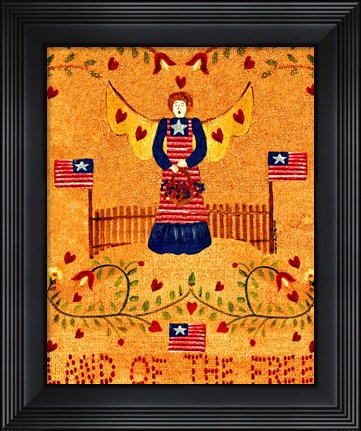 Framed Land Of The Free American Angel Print