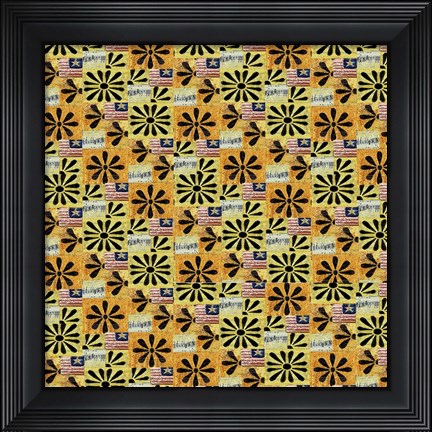 Framed Blessings Flower Flag Print