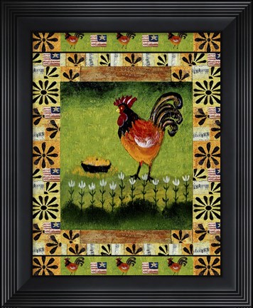 Framed American Cock A Doddle Do! Print
