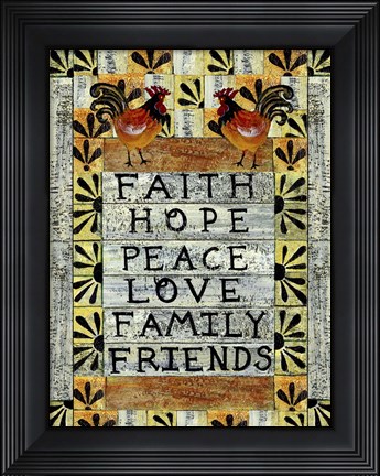 Framed Chicken Footprints Sign Print