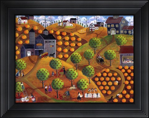 Framed Pick Your Own Pumpkin And Apple Farm Print