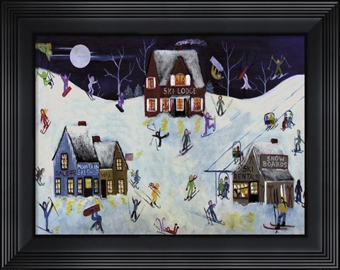 Framed Mountain Ski Slope Print