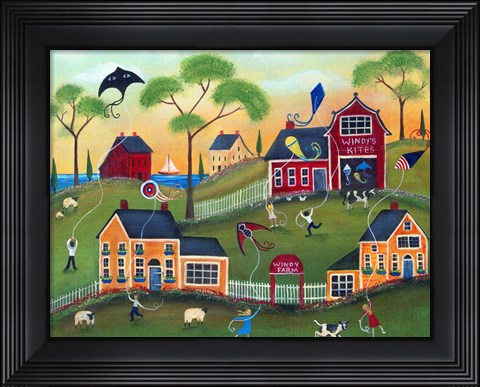 Framed Windys Kite Farm Print
