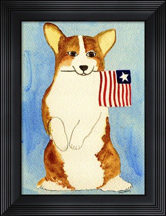 Framed American Puppy Print