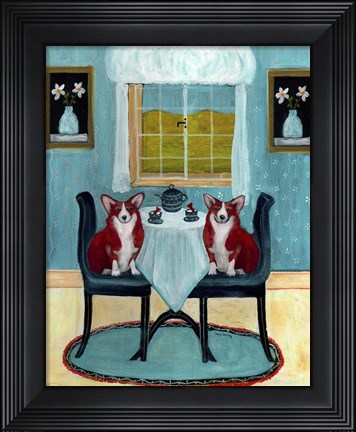 Framed Doggie Tea Time Print