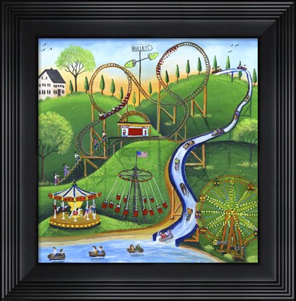 Framed Amusement Park Rides Print
