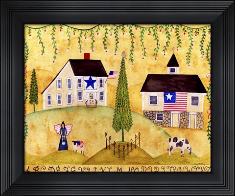 Framed American Farmhouse Sampler Print