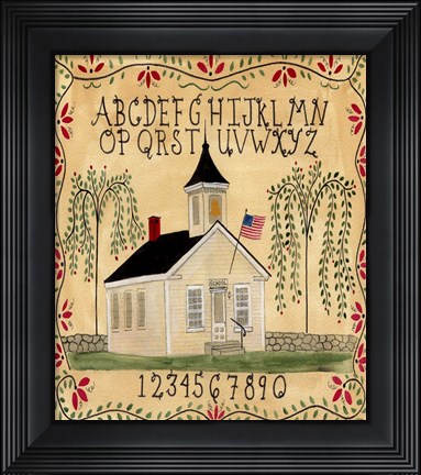 Framed American School House Print