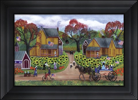 Framed American Sunflower Farm Celebration Print