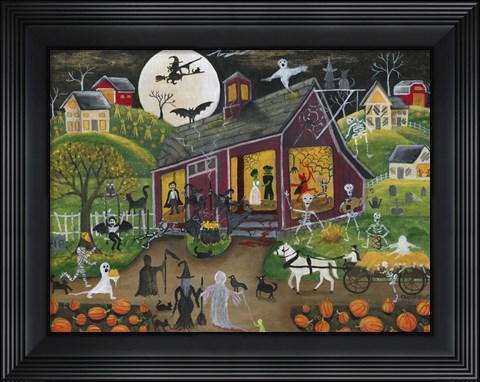 Framed Ho Down Barn Dance Halloween Print