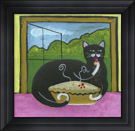 Framed Kitty Likes Cherry Pie Print