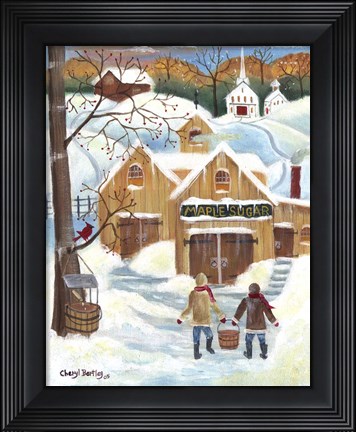 Framed Maple Sugar Barn Print