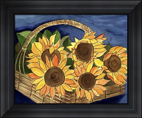 Framed Sunflower Basket Print