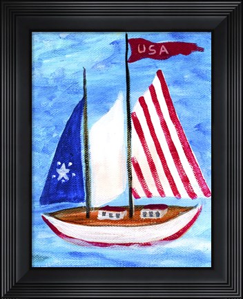 Framed U.S.A. Sailboat Print