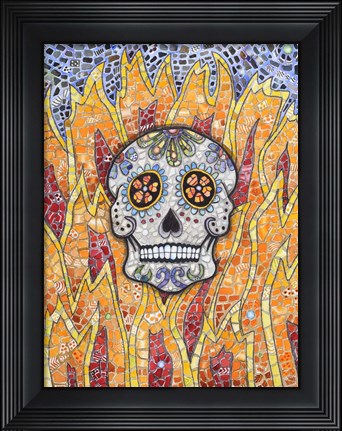 Framed Burning Skull Print