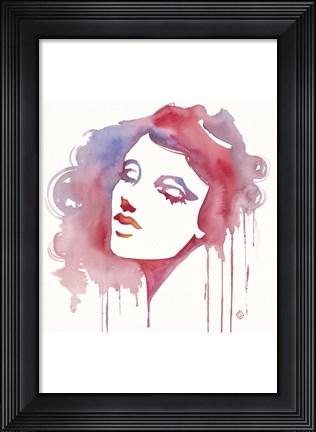 Framed So She Flows (Watercolor portrait) Print