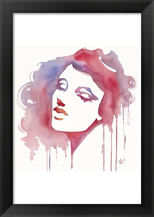 Framed So She Flows (Watercolor portrait) Print