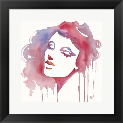 Framed So She Flows (Watercolor portrait) Print