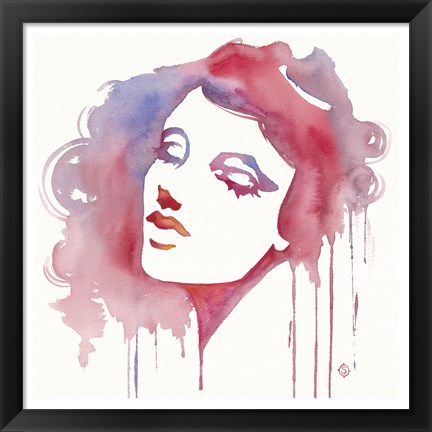 Framed So She Flows (Watercolor portrait) Print