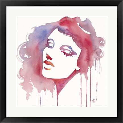 Framed So She Flows (Watercolor portrait) Print