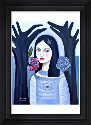 Framed Doll in the Woods Print