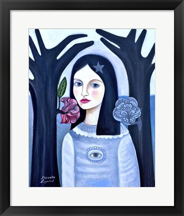 Framed Doll in the Woods Print