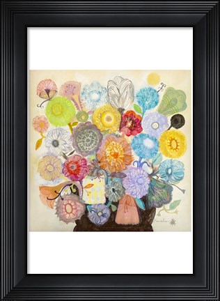 Framed Golden Flowers Print