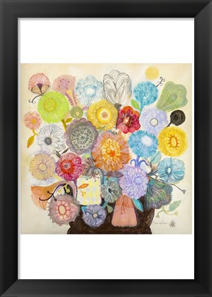 Framed Golden Flowers Print